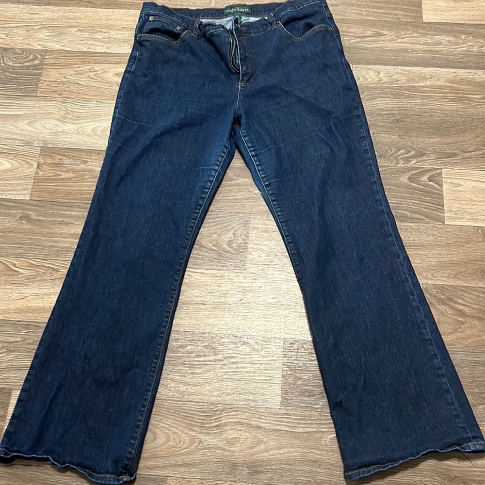 Womens ladies 16 Ralph Lauren jeans bootcut dark denim